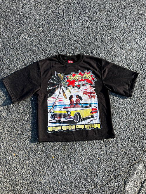 Black “Hustlers Global” Graphic Tee